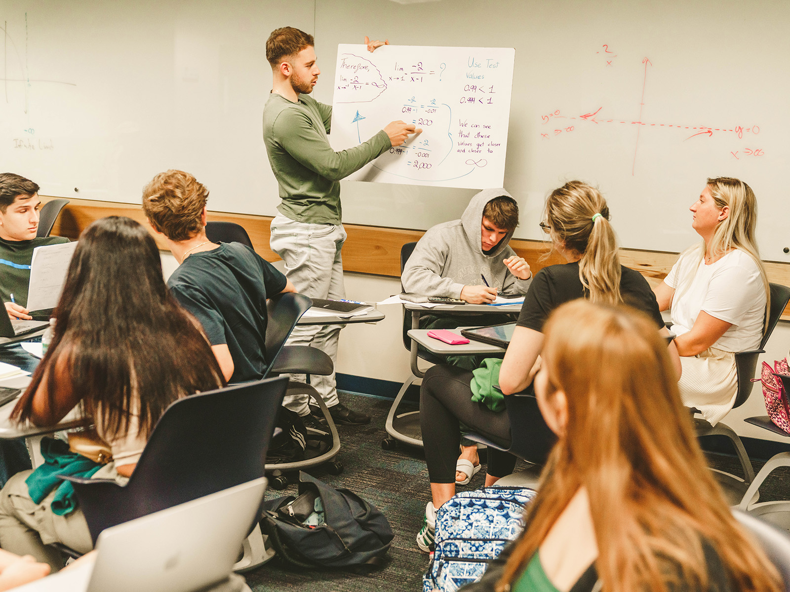 FIU calculus students in an active learning classroom